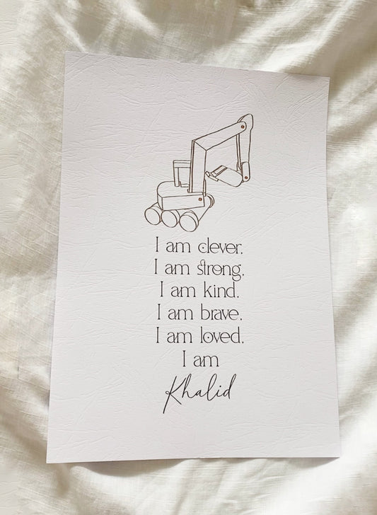 ‘I am’ affirmation print