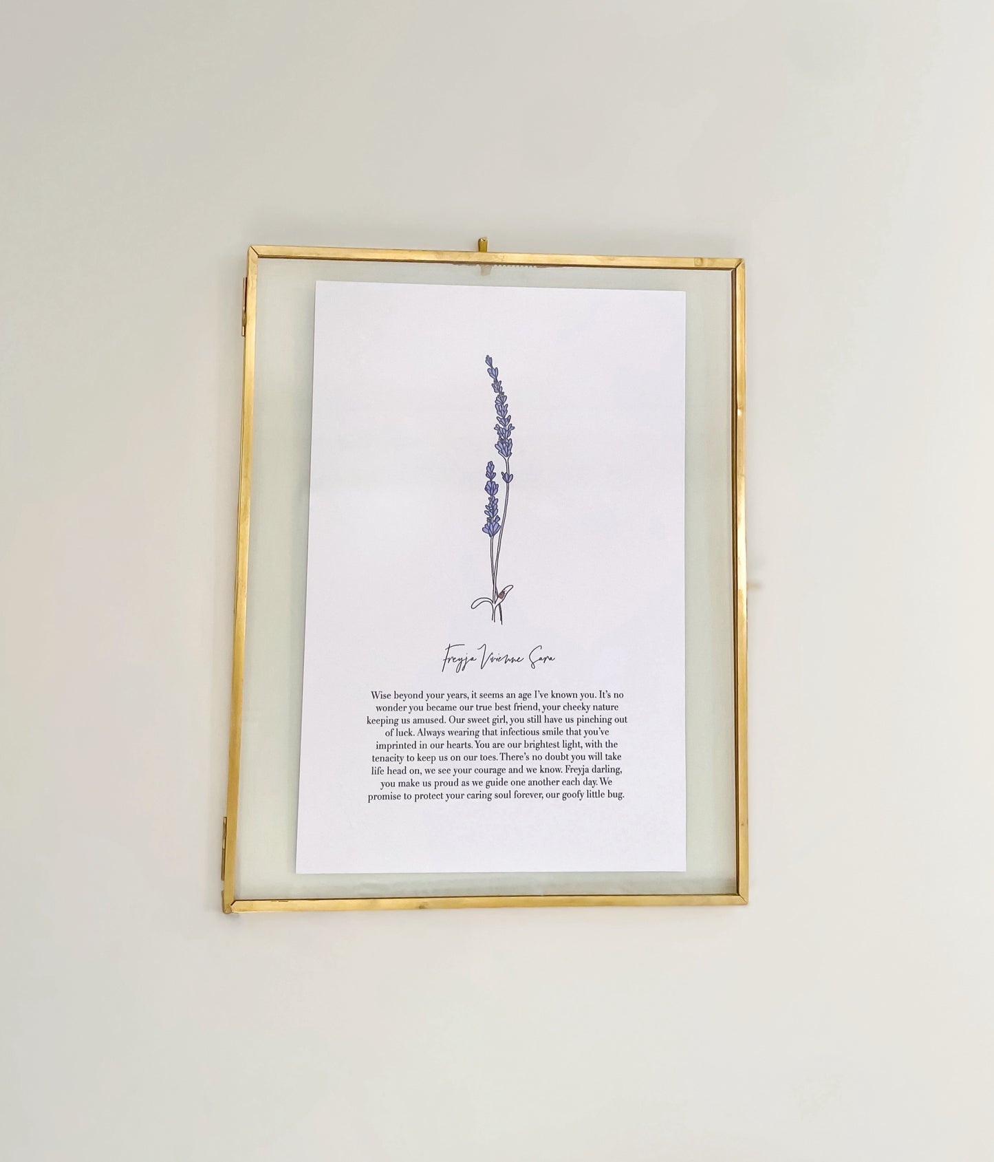 Personalised poem and custom illustration print