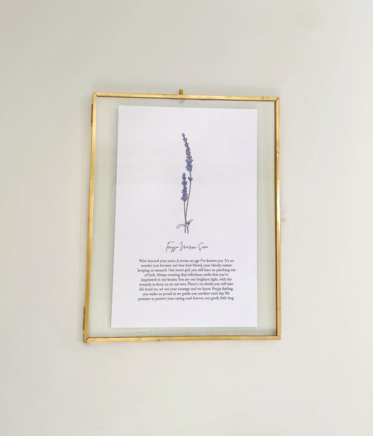 Personalised poem and custom illustration print